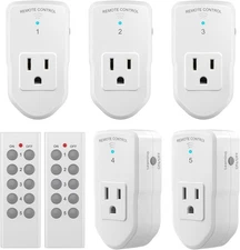 Wireless Remote Control Electrical Outlet Switch for Lights, Fans, Christmas Lig