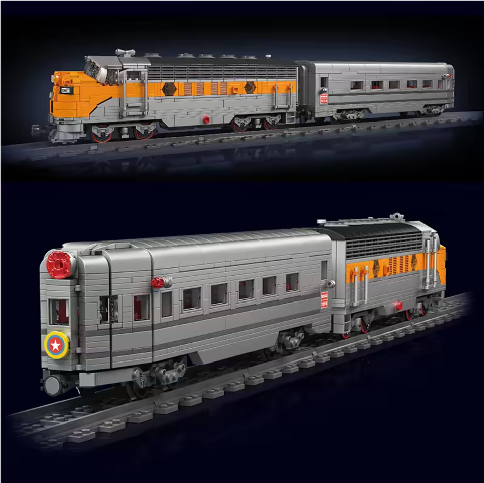 Mould King 12018 USA EMD F7 WP Diesel Locomotive Train Railway Remote ...