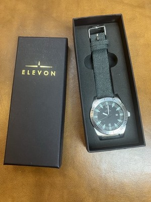 Elevon ELE114-4 5ATM Water Resistant  Quartz White Dial Men's Watch Gray Band