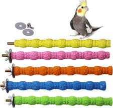 5 PCS Bird Perch Parrot Stand Cage Accessories Natural Wooden Stick Paw Grinding