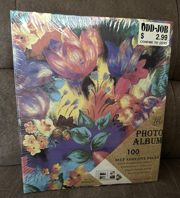Vintage Floral Photo Album 100 Self Adhesive Pages SEALED NEW #6606STH