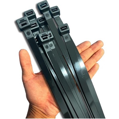 Schwarz Kabelbinder 500 mm x 12 mm Extra Stark UV beständig 40 Stück