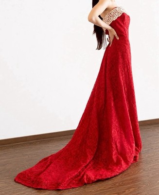 Dress Black Red Lace Strapless Train Gown Pearl Formal Dress Size 9 Y2K | eBay Dress Black Red Lace Strapless Train Gown Pearl Formal Dress Size 9 Y2K | eBay