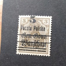 Poland 1918-19 Occupation Issue Overprint 5 On 3pf Mint Stamp