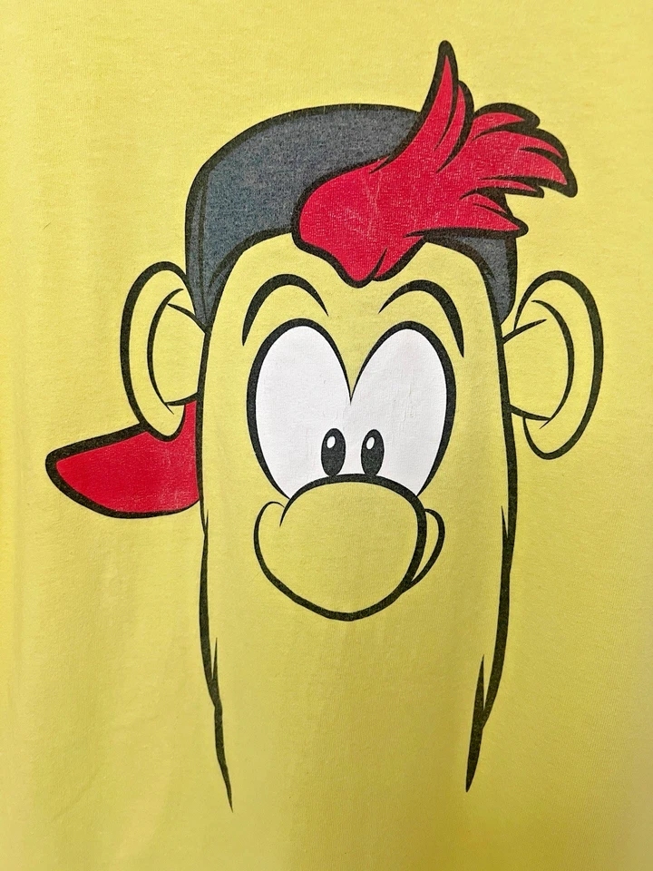 Atlanta Braves Blooper Mascot Tee Men’s L Yellow Graphic Shirt MLB Baseball - Image 2 of 4