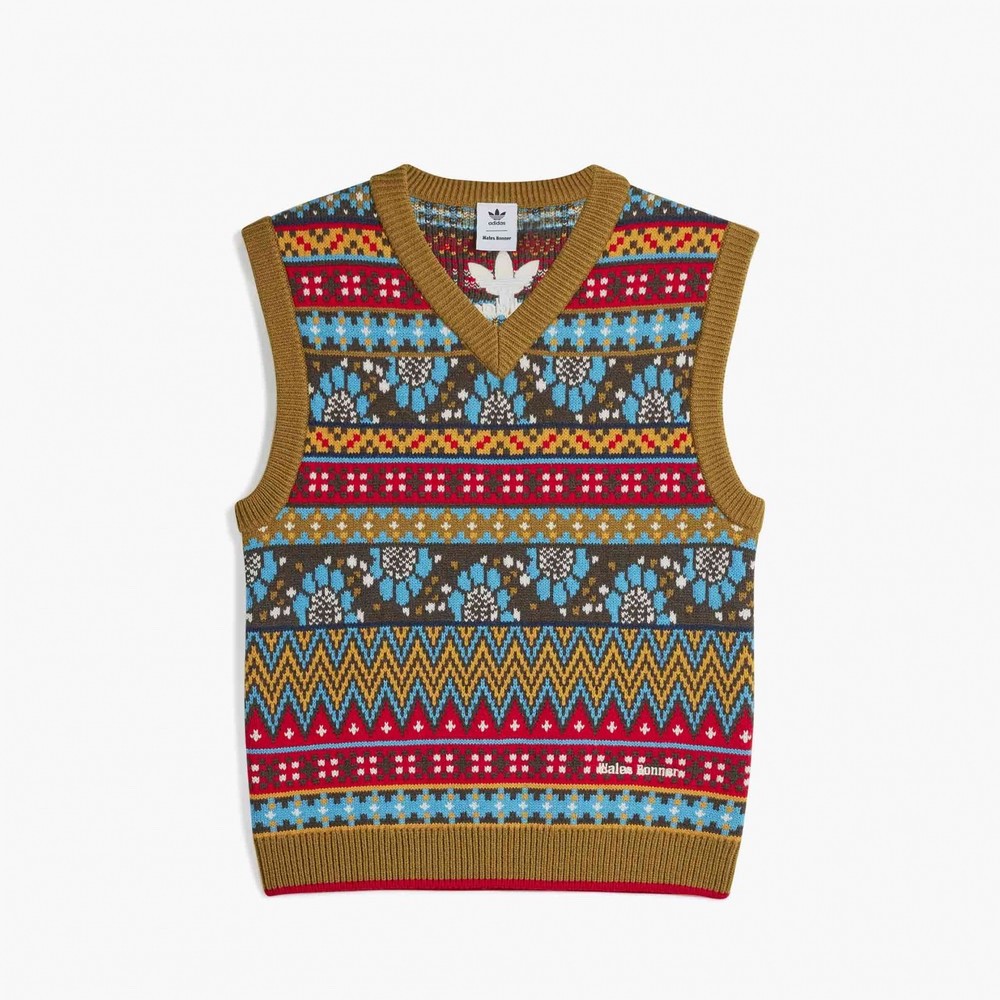 adidas Wales Bonner Knit Vest V Neck Sweater Monogram Classic
