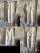 WOW! SHEIN White Summer Dress Lot 0XL Boho Eyelet Button Beach
