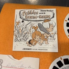 Vtg FLINTSTONES Pebbles  Bamm-Bamm VIEW-MASTER REELS 1964 3 DISKS  Book f1