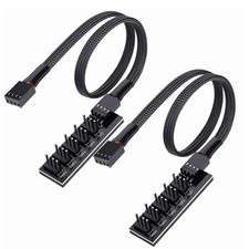 2 Pack Cooling Fan 1 to 5 Hub, All 4 Pin Cooling Fans Power Extension Cable f...