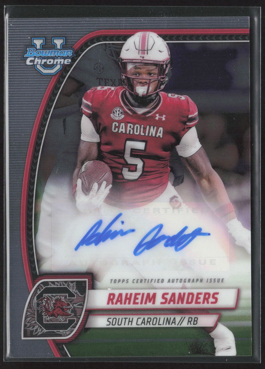 Raheim Sanders 2024 Bowman University Chrome PA-RSA Base Auto