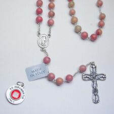 Bonus St Malachite Gemstone Rosary Sterling Silver Anthony Relic Medal