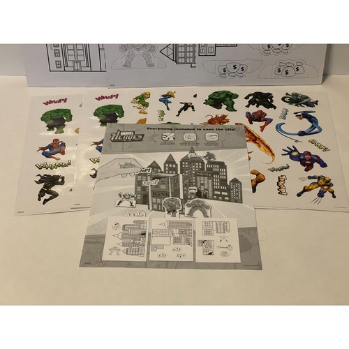 Marvel Heroes 3D Sticker Kit Build and Decirate Open Box Extra Sticker Sheet - Picture 4 of 4