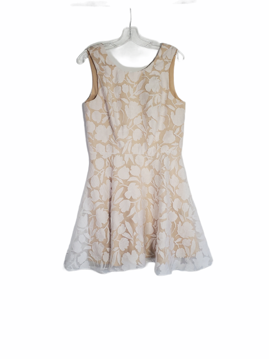 JAY GODFREY Sz 10 Womens Floral Lace White Sleeveless Fit and Flare A-Line Dress JAY GODFREY Sz 10 Womens Floral Lace White Sleeveless Fit and Flare A-Line Dress