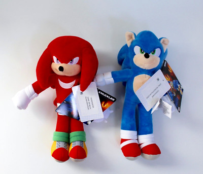 Sonic The Hedgehog Sonic 3 Movie Sonic & Knuckles 9'' Plush Set NEW
