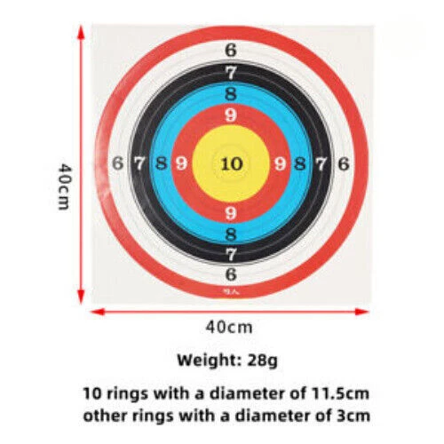 40cm 10-Ring Multicolor Target Stickers Archery Shooting Self Adhesive Paper - Image 2 of 4