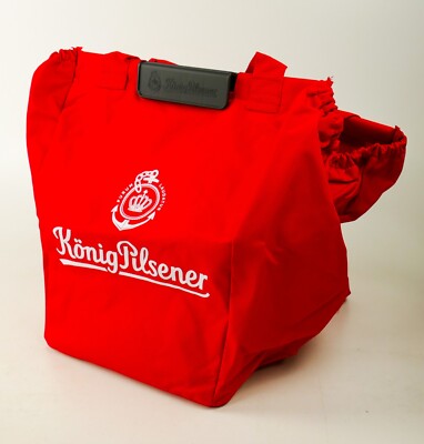 König Pilsener beer shopping cart bag shopping bag red carrying bag handles 9711