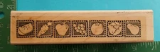 Stampin Up FRUIT and VEGETABLE BORDER Rubber Stamp Watermelon Carrot Apple