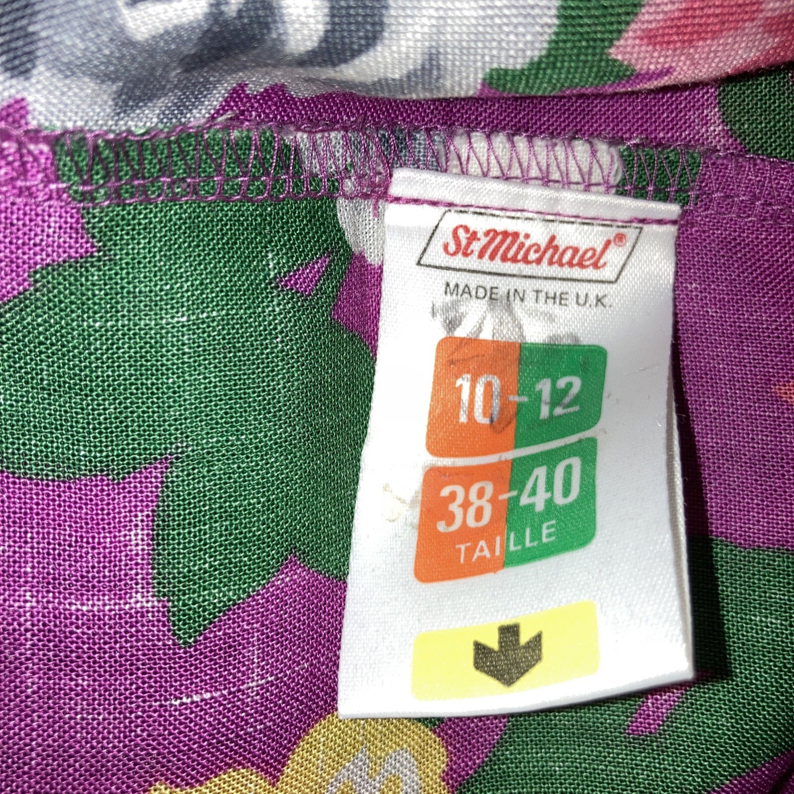 Vintage Floral St Michael 1970s/80s Linen Mix Blouse, Size 10-12 UK, 32-34" Bust 7