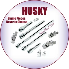 HUSKY Socket Extensions, Adapters, Universal Joints - 1/4", 3/8", 1/2 in. Drive
