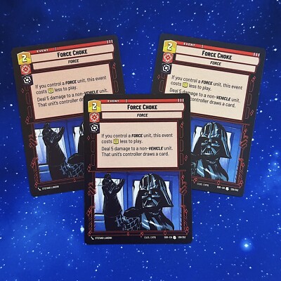 Force Choke Star Wars Unlimited Spark Of Rebellion SOR 139 Event PLAYSET (x3)