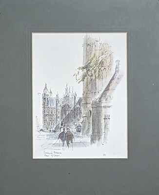 Gerahmter & glasierter Druck, ''Sovereigns Entrance'' Parlament Sir Hugh Maxwell Casson.