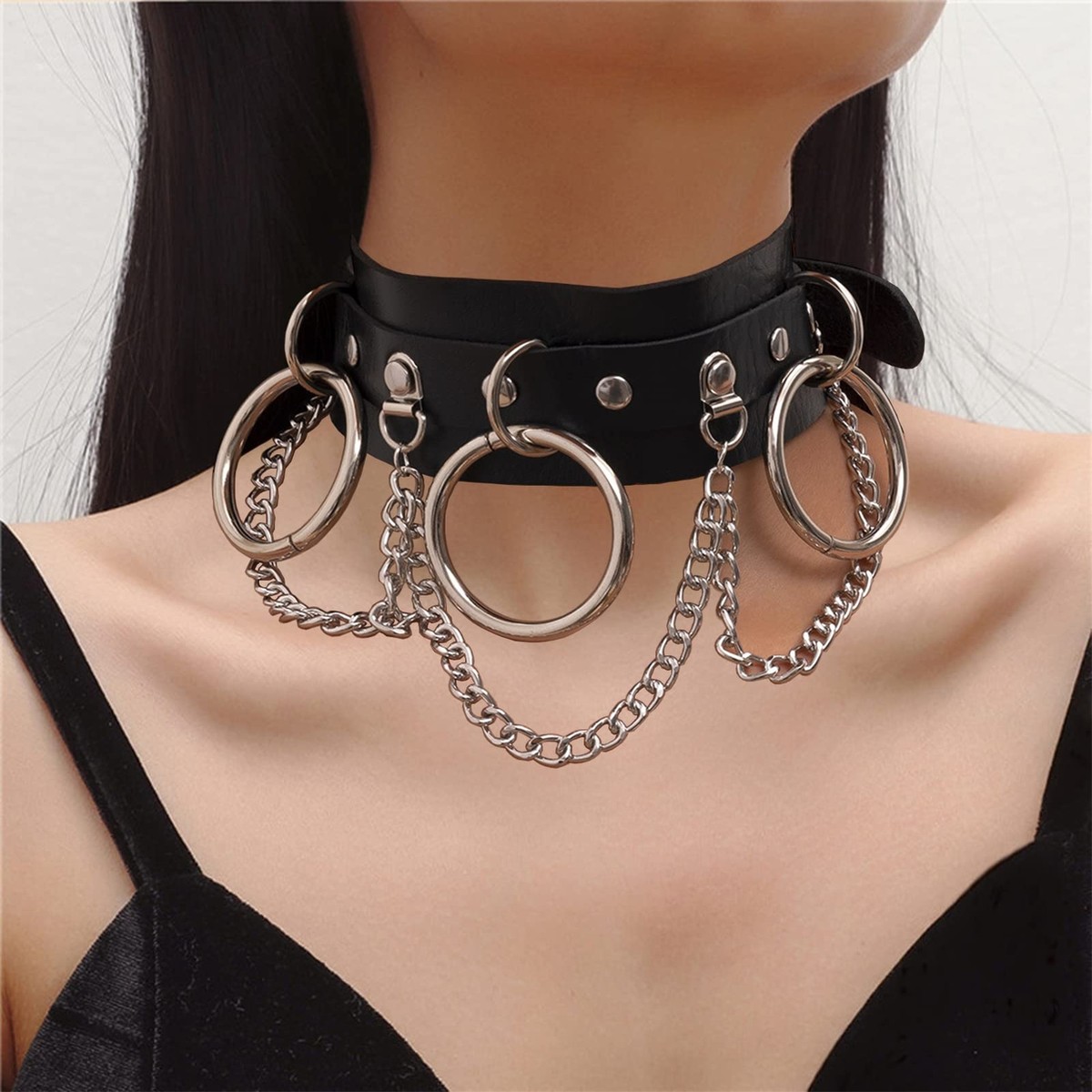 Goth Black Heart Choker collane per le donne Punk Rock