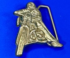 Motorcycle Biker Motocross Dirt Bike Rider Cutout Figural Vintage Belt Buckle