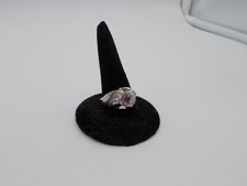 STERLING SILVER CUBIC ZIRCONIA CZ RING SZ 7 BEAUTIFUL SPARKLE TEXTURED BAND