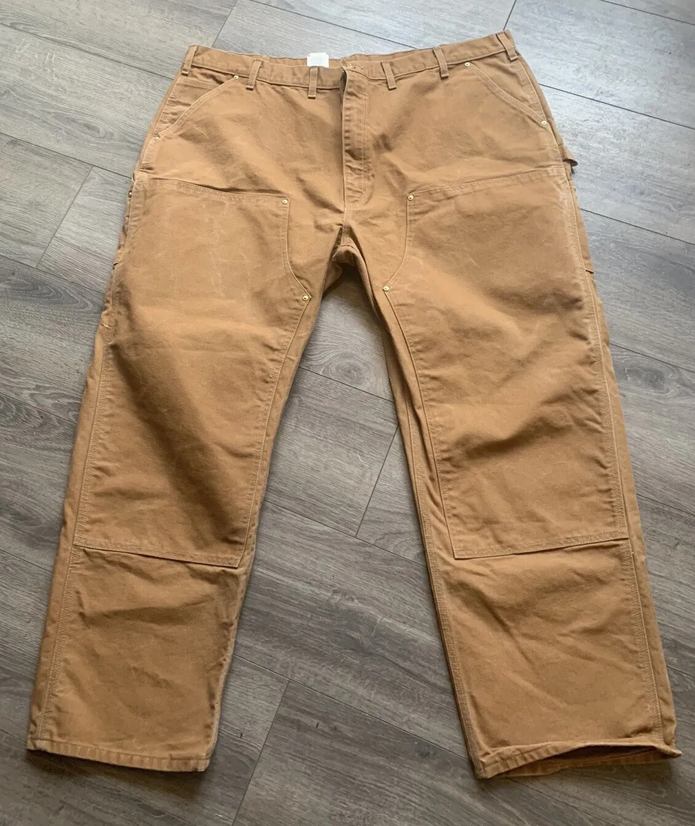 Vintage Carhartt Double Knee Union Made USA Pants 44 X 30 Work Wear B01 BRN