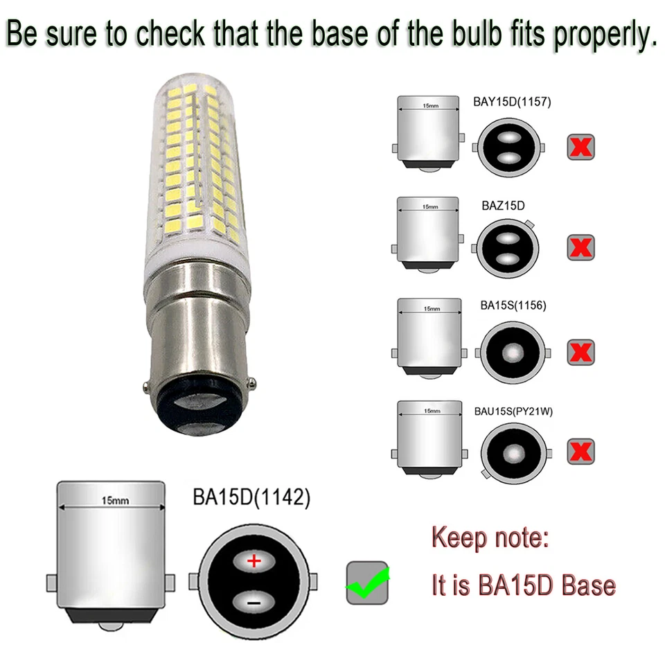 10pcs BA15D LED Bulb Double Contact Bayonet Base 12W Corn Light White 6000K 110V - Image 3 of 4