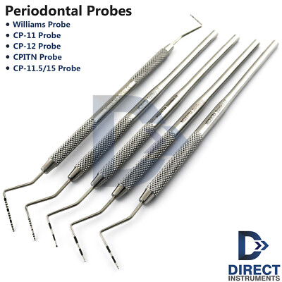 Dental Perio Probe Color Markings Periodontal Probes Pocket Depth Assessment New