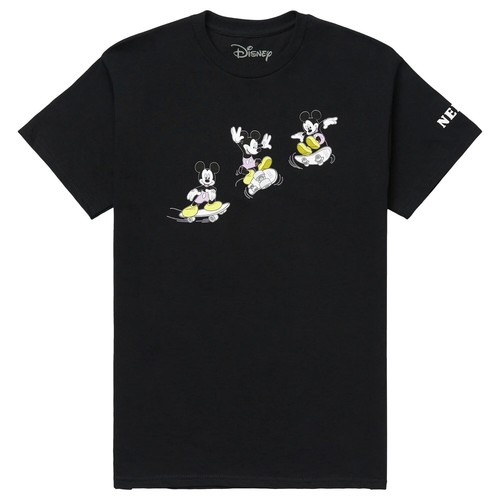 Neff X Disney Herren Mickey Mouse Skateboarding Landed It Tee T-Shirt in Schwarz