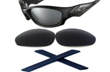 Replacement Lenses Earsock For Oakley Straight Jacket Sunglasses Black 2007