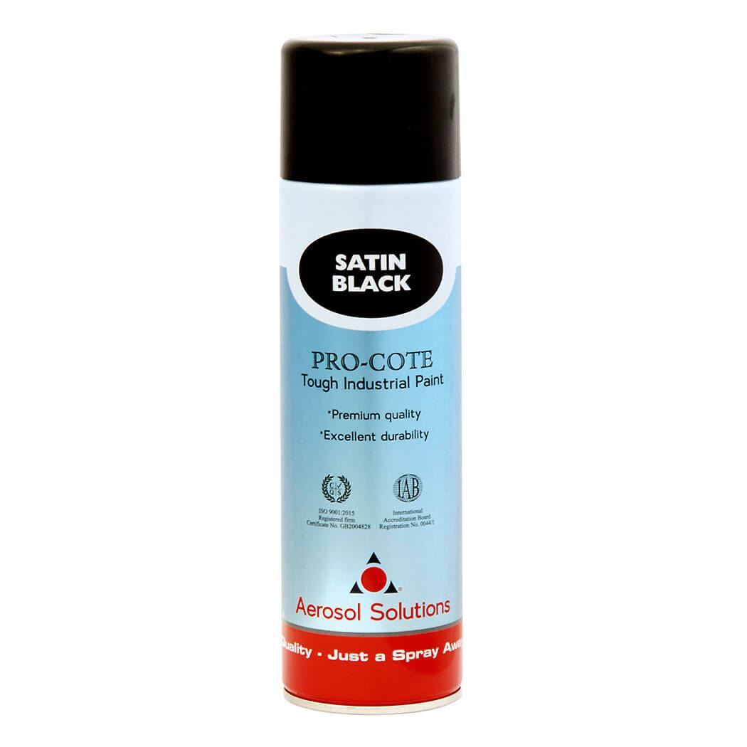 Pro-Cote Satin Black Spray Paint 2x 500mL Tough Industrial Durable Quick Drying - Image 3