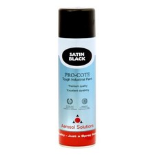 Pro-Cote Satin Black Spray Paint 500mL Tough Industrial Durable Premium Quality