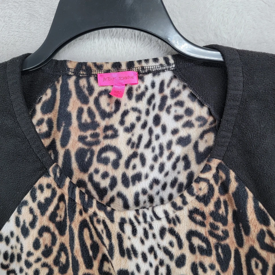 Женский флисовый топ Betsey Johnson с анималистическим принтом с длинным рукавом с асимметричным подолом размер M - Изображение 3 из 4