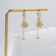 Elegant flower dangle drop earrings for women