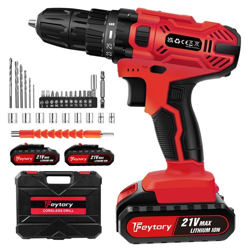 Cordless Drill Electric Screwdriver Impact Driver Combi Drills Kit For