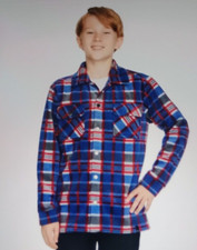 NWT   QUIKSILVER YOUTH FLEECE SHIRT JACKET   BLUE  SIZE M 10-12 /L 14-16 