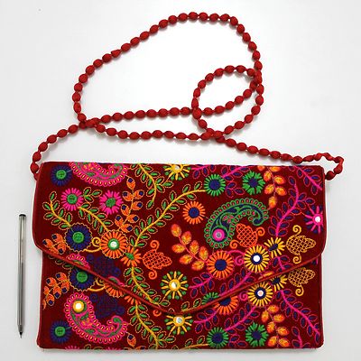 Borsa pochette zingara vintage tribale banjara fatta a mano etnica da donna 