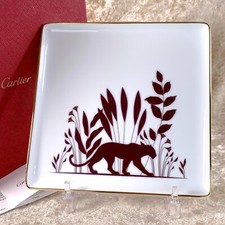 Cartier Porcelain Trinket Tray Change Tray Panthere VIP Gift from Cartier w/Box