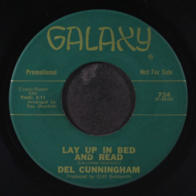 DEL CUNNINGHAM: lay up in bed and read / just wondering GALAXY 7'' Single 45 RPM