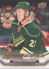 15-16 Upper Deck Gustav Olofsson UD Canvas Young Guns Rookie Minnesota Wild 2015
