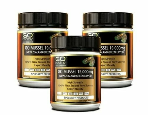 3 Packs Go Healthy New Zealand GO MUSSEL 19,000mg 300 Capsules DHL SHIPPING