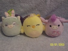 3 Easter Squishmallows 3" Each Clip On / Keychain Miley,Aimee, Delzi New W/Tag
