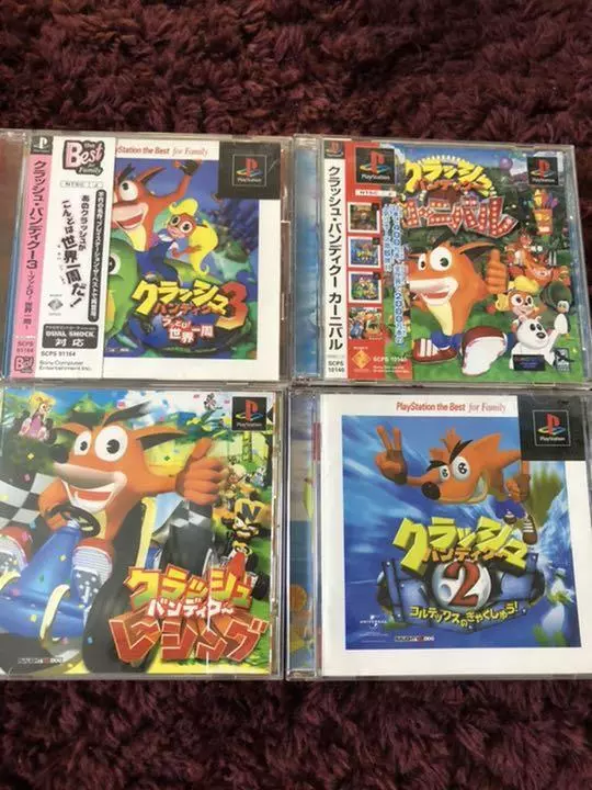 Lot of 4 SONY PLAYSTATION 2 PS Crash Bandicoot 2 3 Racing SET RETRO GAME SOFT
