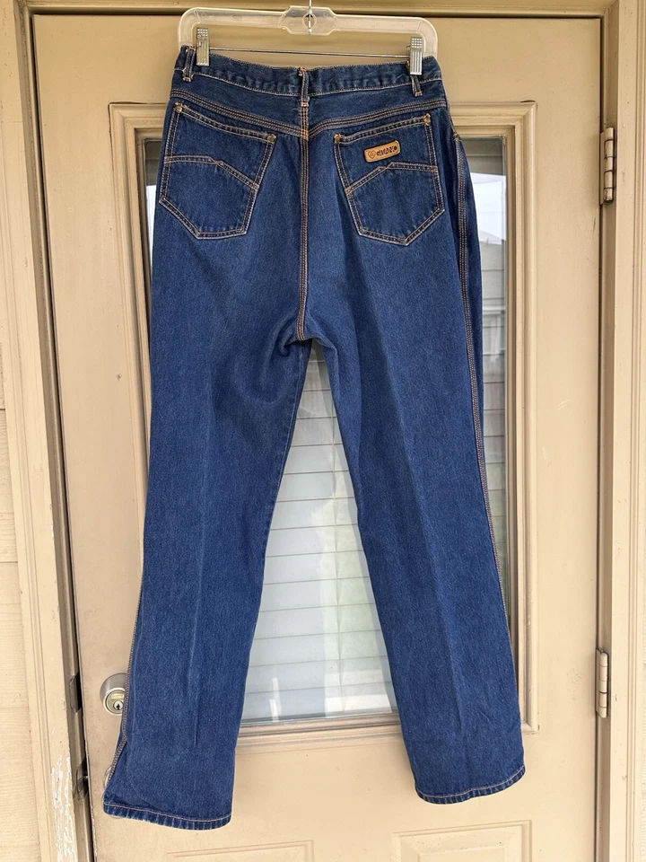 VTG Gitano Jeans Straight Wide Leg Orange Stitching Size 18 “ALTERED WAIST READ” - Image 3 of 4