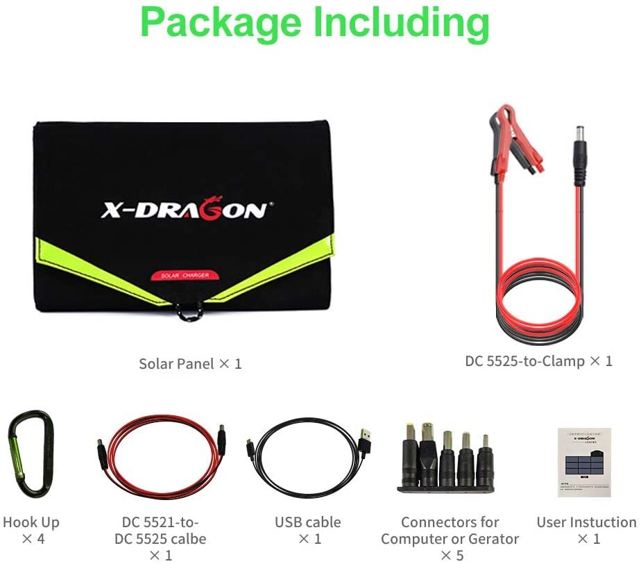 X-DRAGON 70W Monocrystalline Foldable Solar Panel for Power