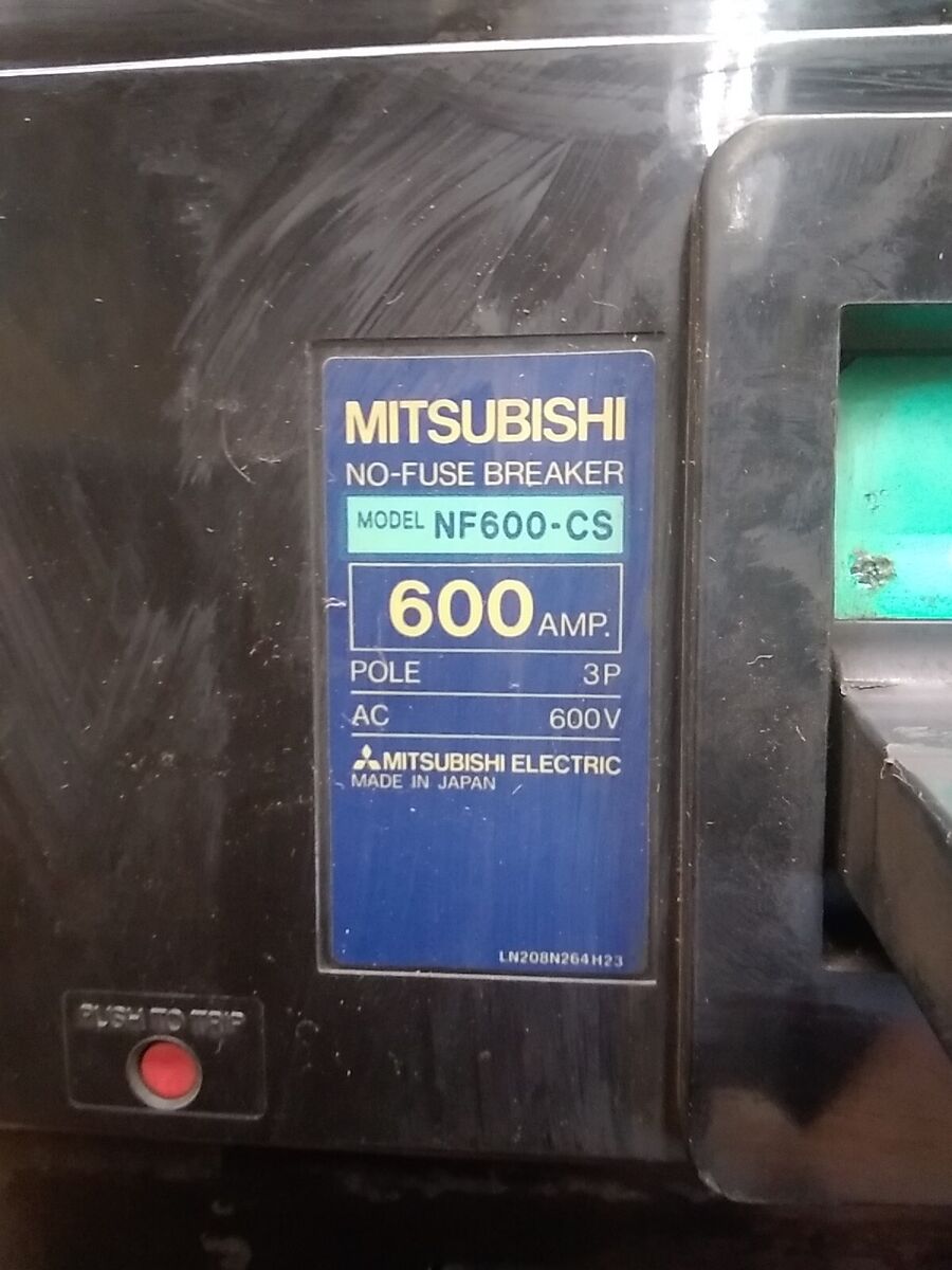 MITSUBISHI NO-FUSE BREAKER NF600-CS 600 AMP 3P 600V CIRCUIT MITSUBISHI NO-FUSE BREAKER NF600-CS 600 AMP 3P 600V CIRCUIT