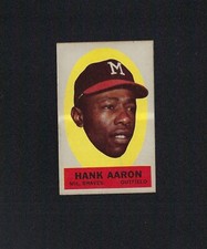 1963 Topps Peel-offs HANK AARON Braves Instruction Back Peel offs Stick-ons